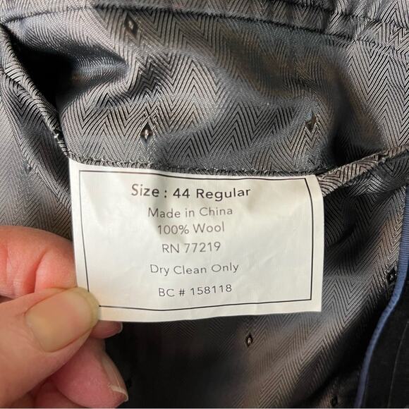 Joseph & Feiss Men’s Wool Pinstripe Suit Jacket 44R CAREER Academia Business - Picture 3 of 6